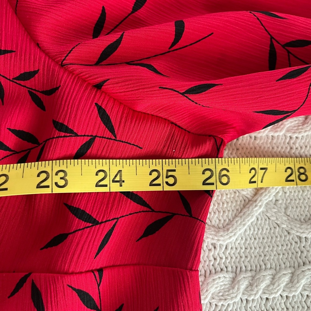 Notations Red Leaf Print Button Down Blouse Women’s Size 3X - Picture 16 of 16